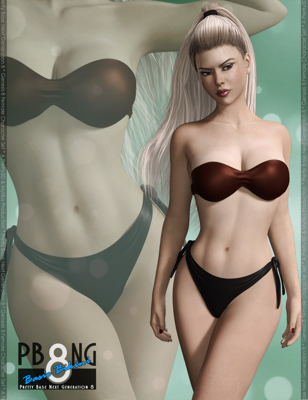 Pretty Base NG 8 Basic Bikini for Genesis 8 Female(s) by: Pretty3D, 3D Models by Daz 3D