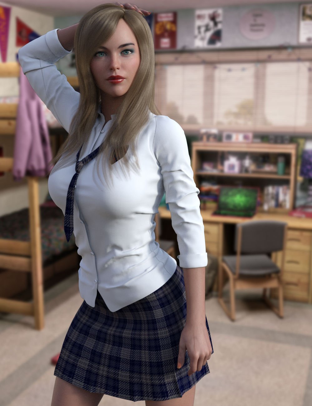 FG College Outfit for Genesis 8 Female(s) by: Fugazi1968, 3D Models by Daz 3D