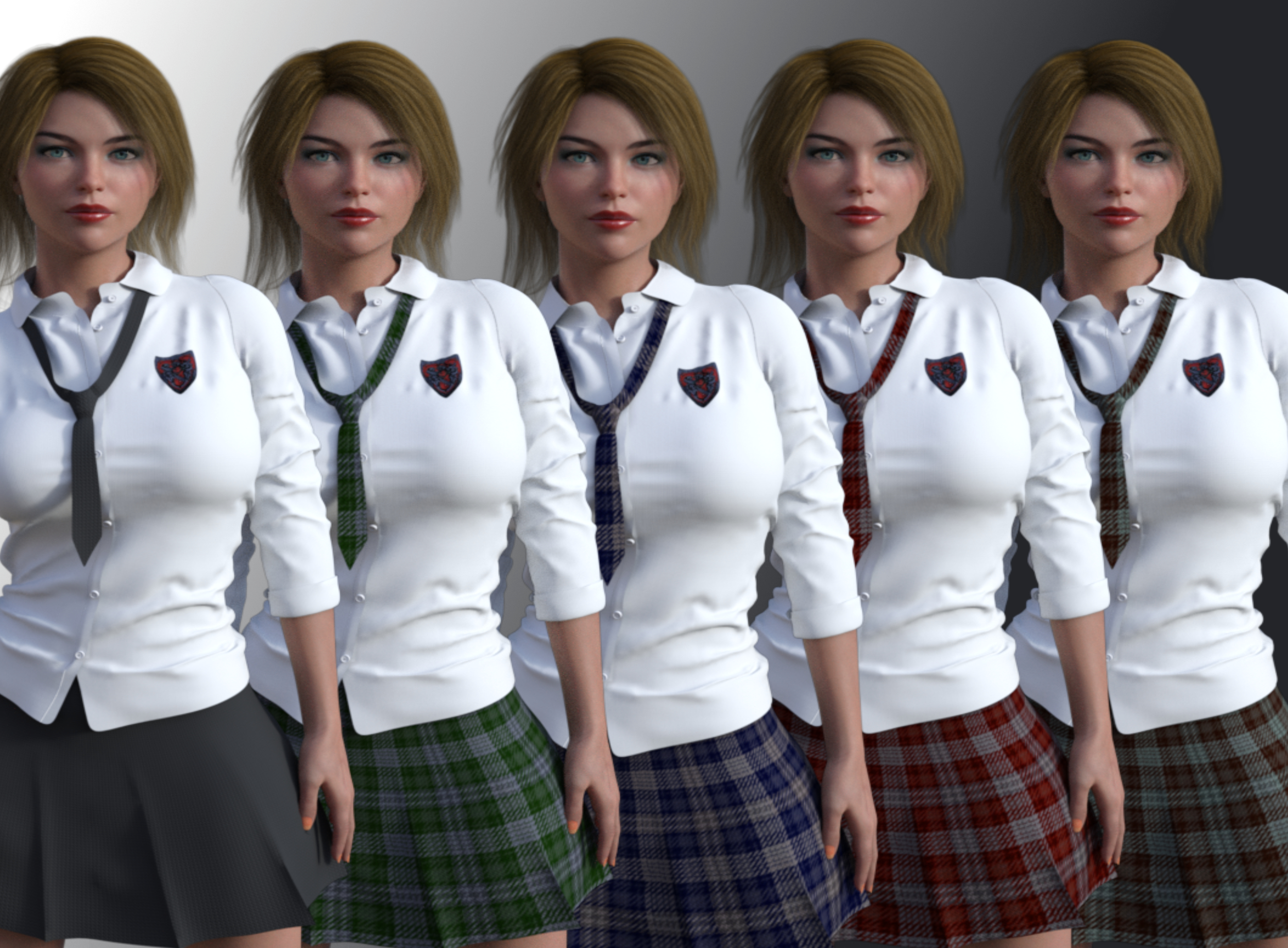 FG College Outfit for Genesis 8 Female(s)