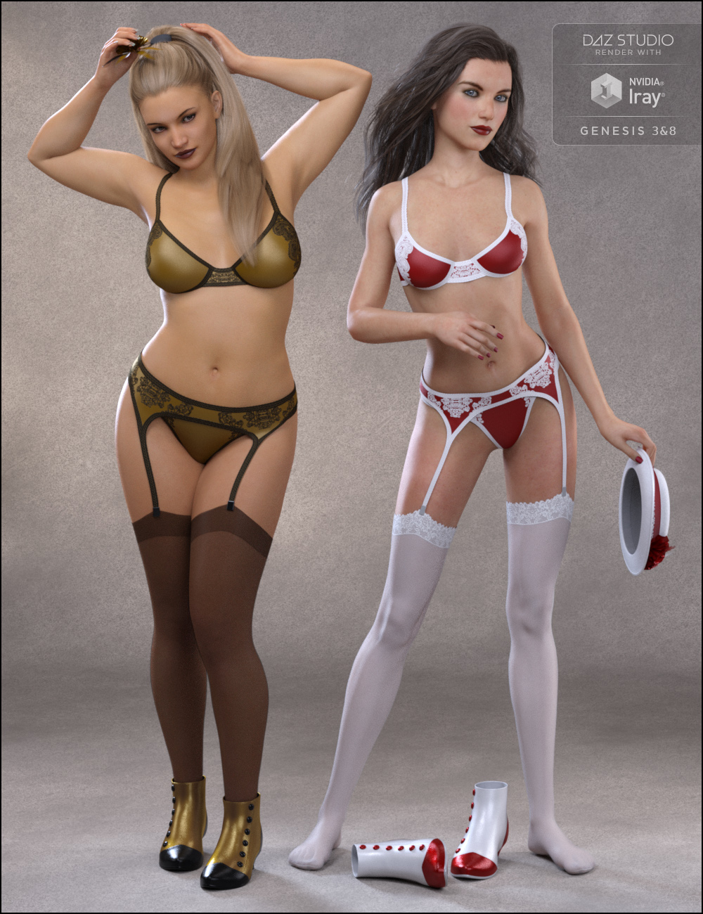 Frolic Dress Set Add-ons for Genesis 3 and 8 Female(s) by: Fisty & Darc, 3D Models by Daz 3D