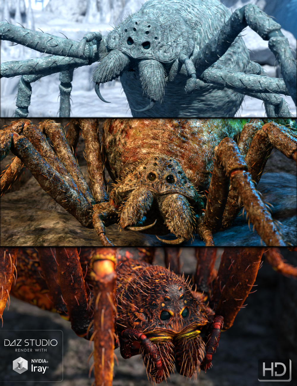 Giant Monster Spider Skin Pack by: Groovy Patrol, 3D Models by Daz 3D