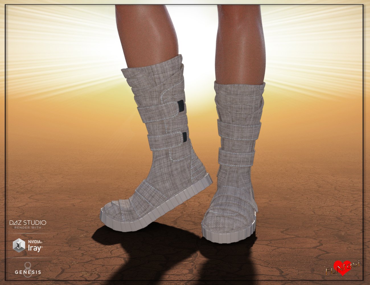 Desert Boots for Genesis 8 Female(s) by: , 3D Models by Daz 3D