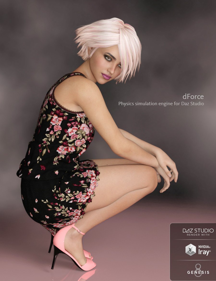 dForce Annie Dress for Genesis 8 Female(s) by: PandyGirlDirtyFairy, 3D Models by Daz 3D