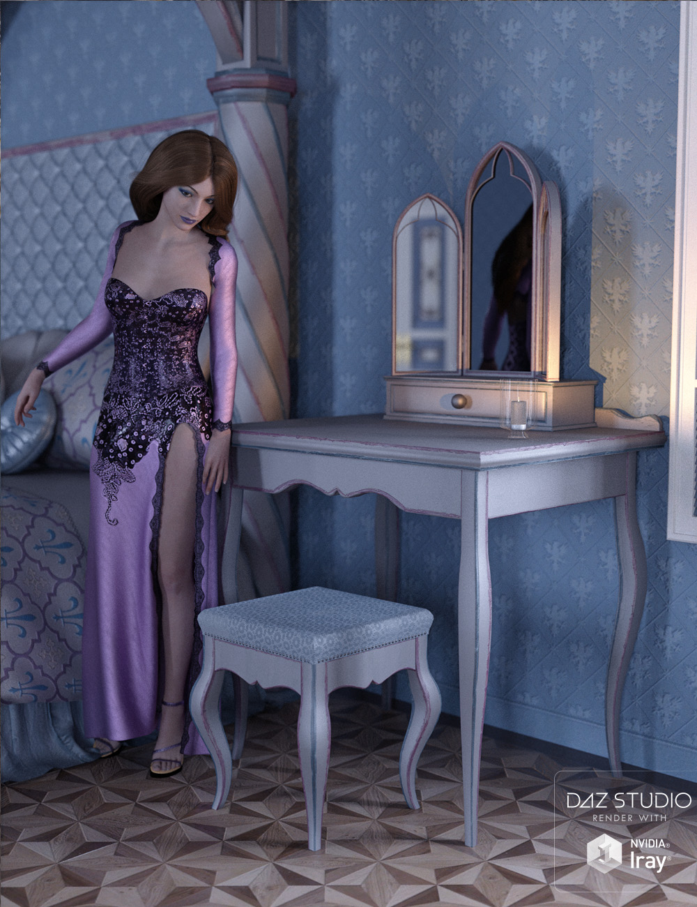 Pastel Brocade for Gothic Deco Pastel Brocade for Gothic Deco by: ForbiddenWhispers, 3D Models by Daz 3D