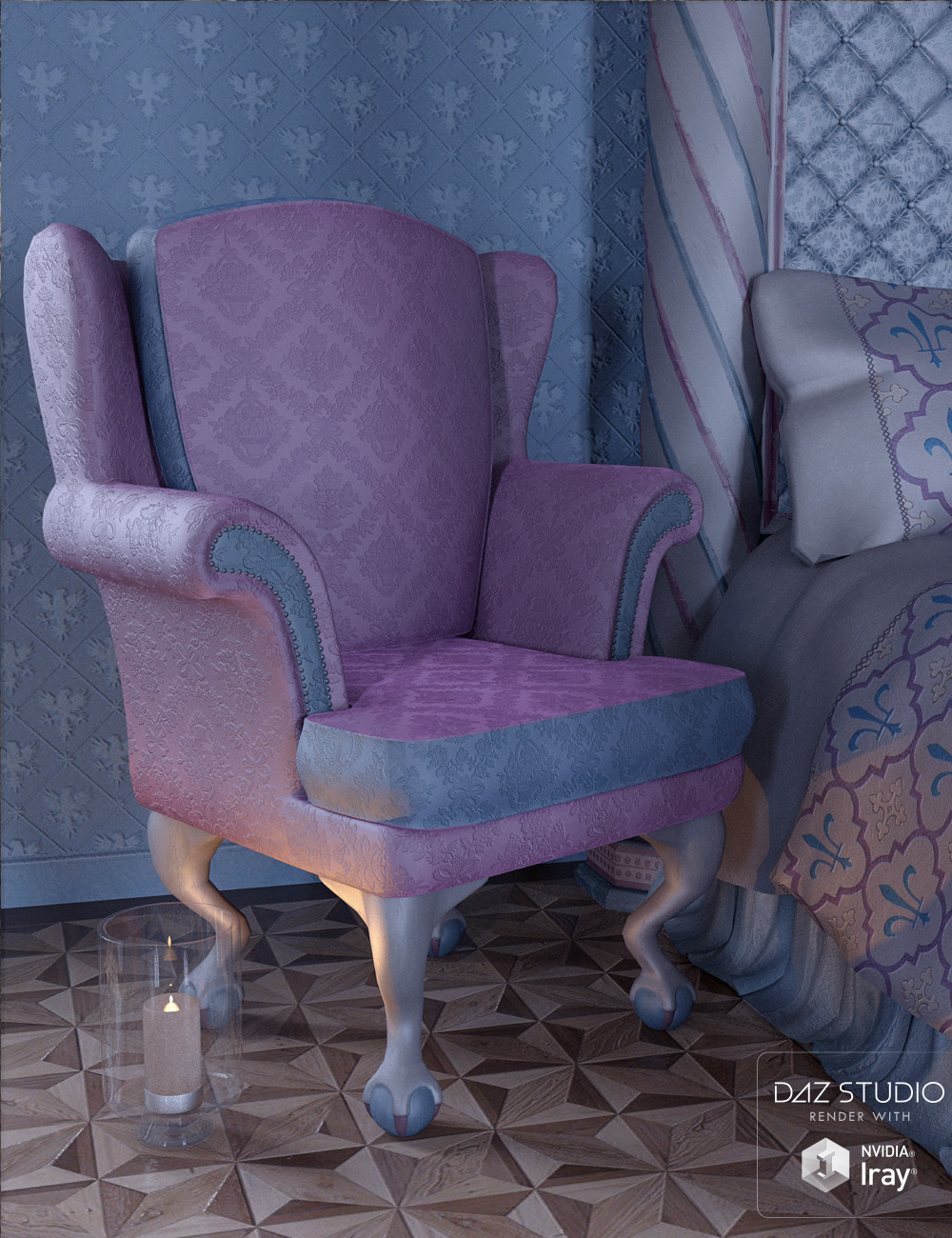 Pastel Brocade for Gothic Deco Pastel Brocade for Gothic Deco by: ForbiddenWhispers, 3D Models by Daz 3D