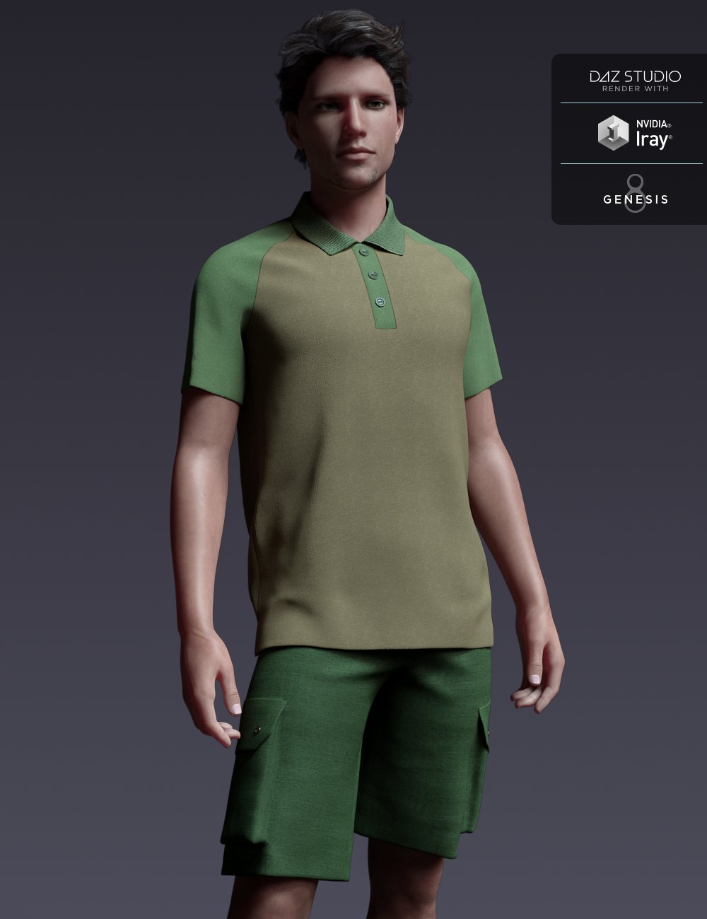 Leisure Sport Outfit for Genesis 8 Male by: Leviathan, 3D Models by Daz 3D