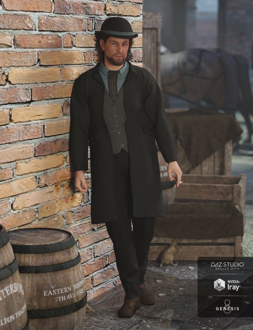 Mid Victorian Outfit for Genesis 8 Male(s) by: Lyrra Madril, 3D Models by Daz 3D