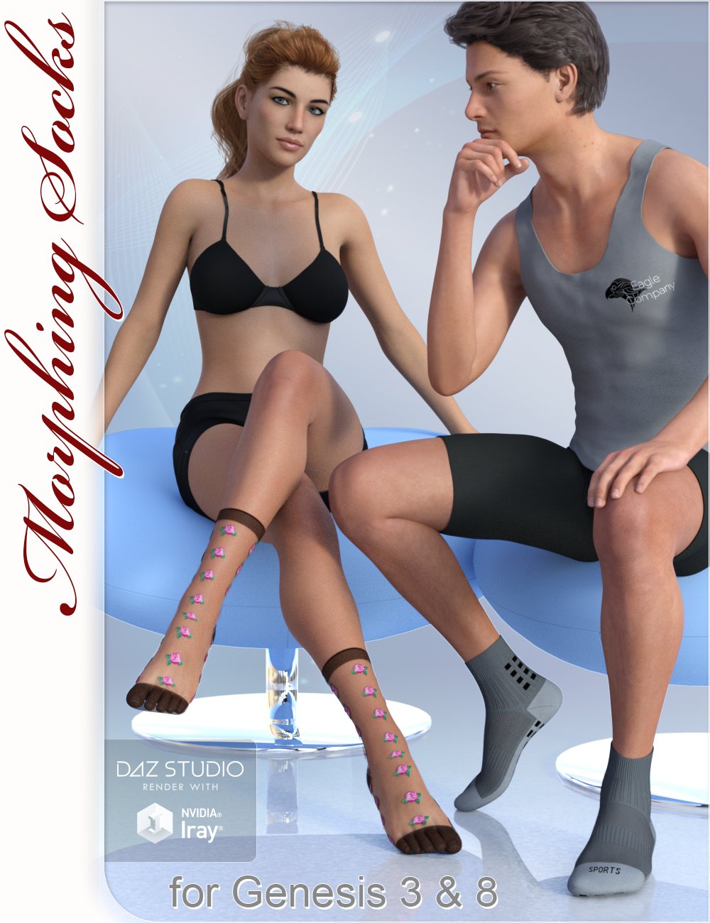 Morphing Socks for Genesis 3 and 8 by: CJ-Studio, 3D Models by Daz 3D
