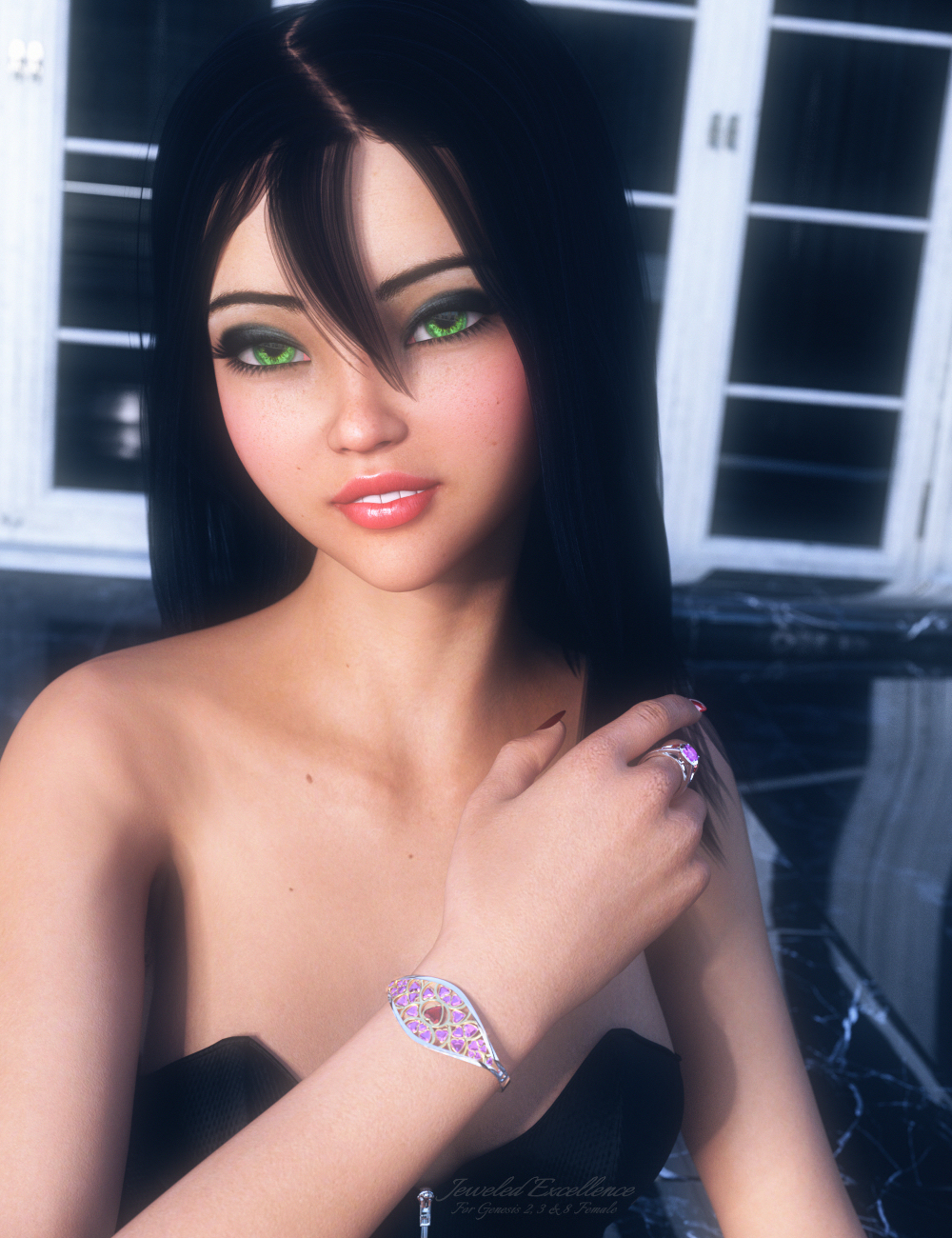 Jeweled Excellence Set 01 for Genesis 2, 3 and 8 Female(s) by: Mattymanx, 3D Models by Daz 3D