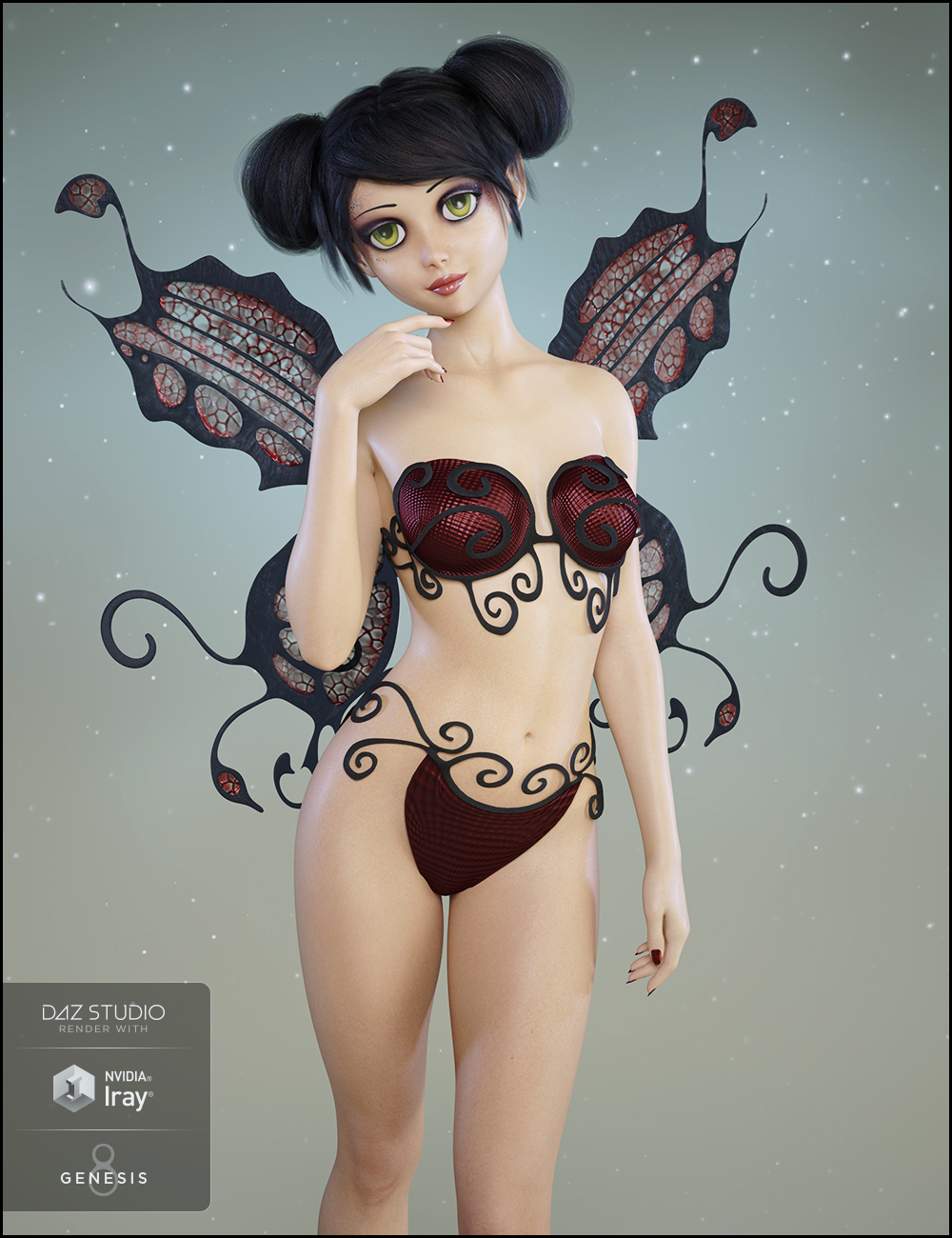FeiFae Fairykini for Genesis 8 Female(s) by: DemonicaEviliusJessaiiTrickster3DX, 3D Models by Daz 3D