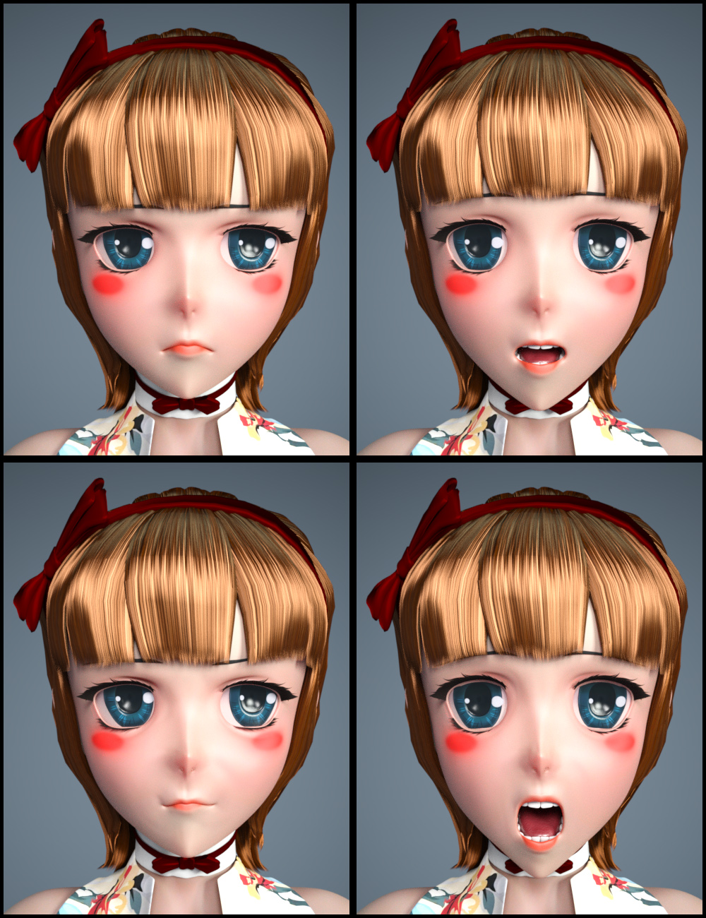 RealCute Expressions for Sakura 8 by: QT168, 3D Models by Daz 3D