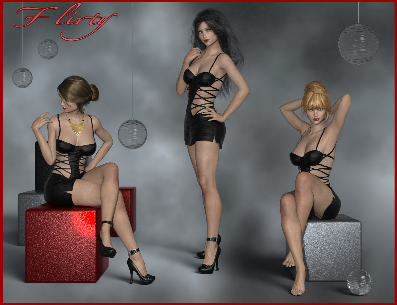 Flirty - Poses for Genesis 8 and 3 Female(s) by: ilona, 3D Models by Daz 3D