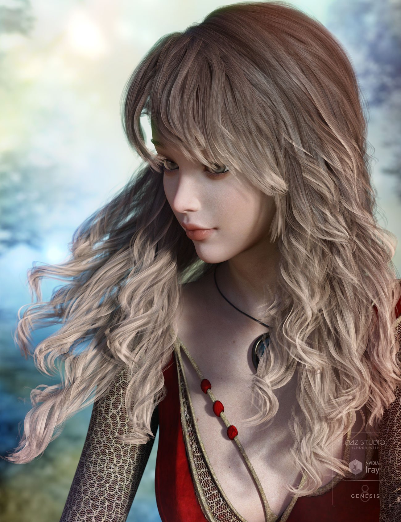 Blithe Hair for Genesis 3 & 8 Female(s) | Daz 3D