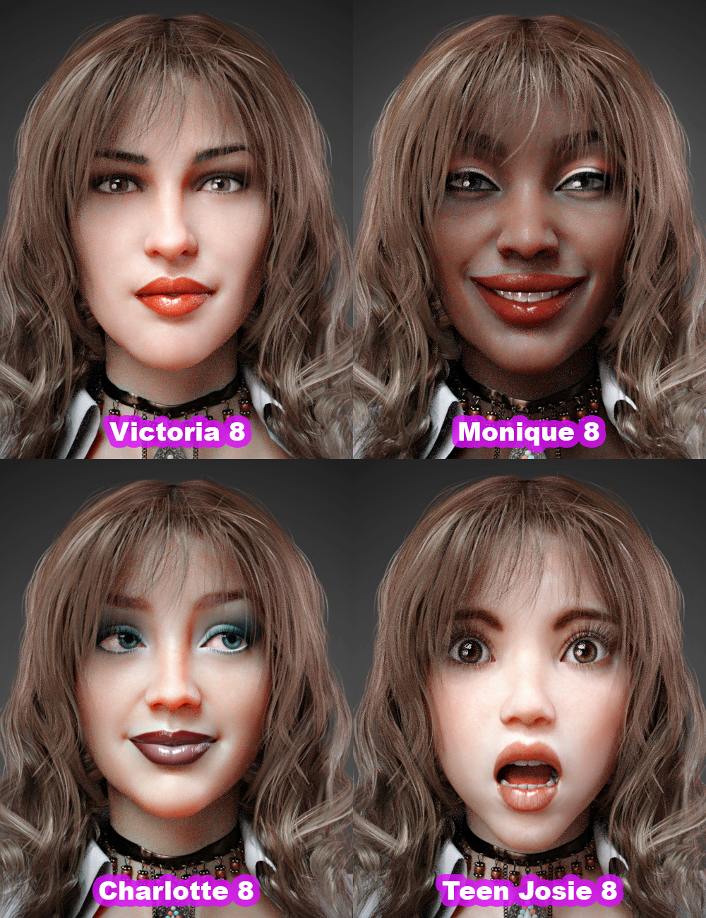 RealDoll Expressions for Pei and Genesis 8 Female(s) by: QT168, 3D Models by Daz 3D