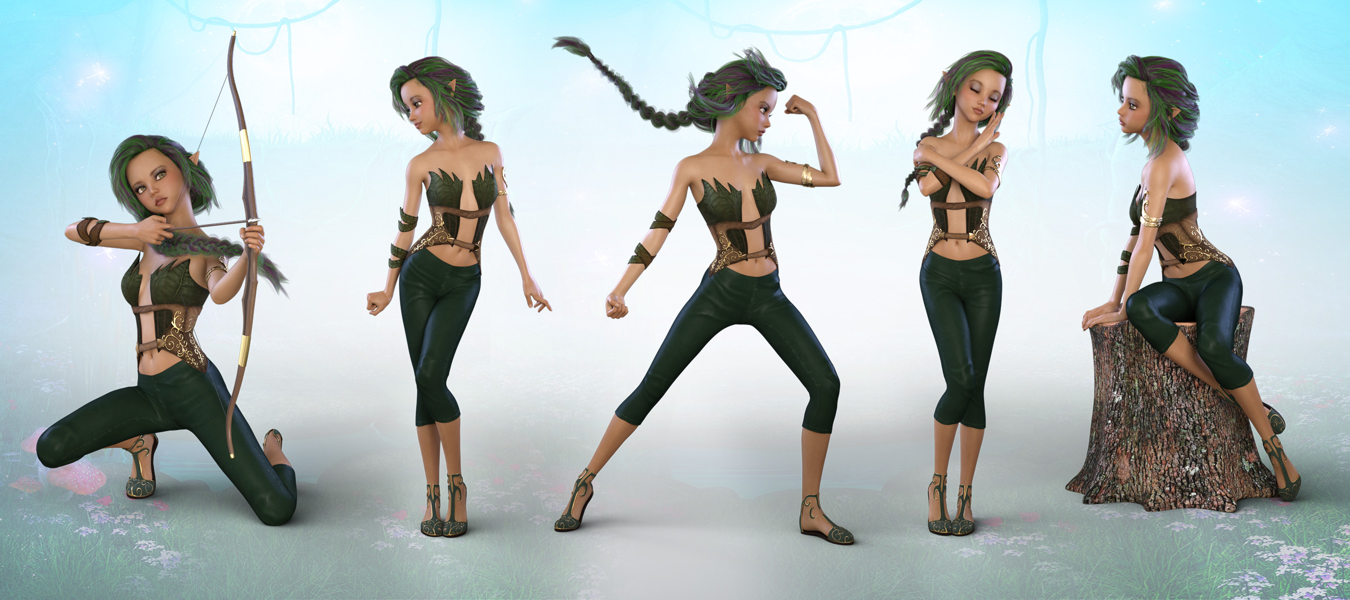 Z Elvish Princess - Poses, Partials and Expressions for Genesis 8 Female and Karyssa 8 by: Zeddicuss, 3D Models by Daz 3D