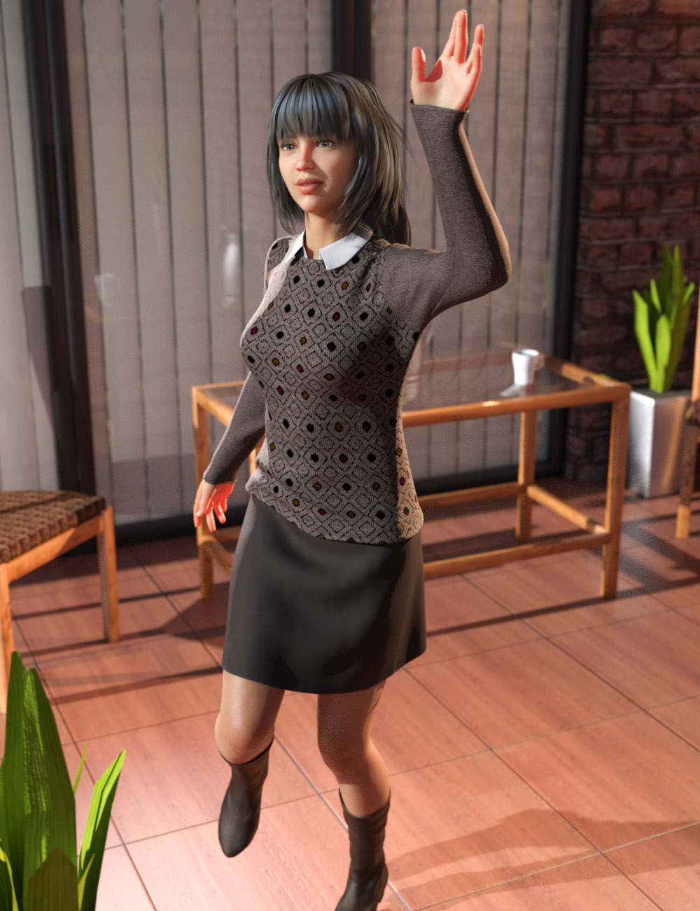 dForce Casual Sweater Outfit for Genesis 8 Female(s) by: tentman, 3D Models by Daz 3D