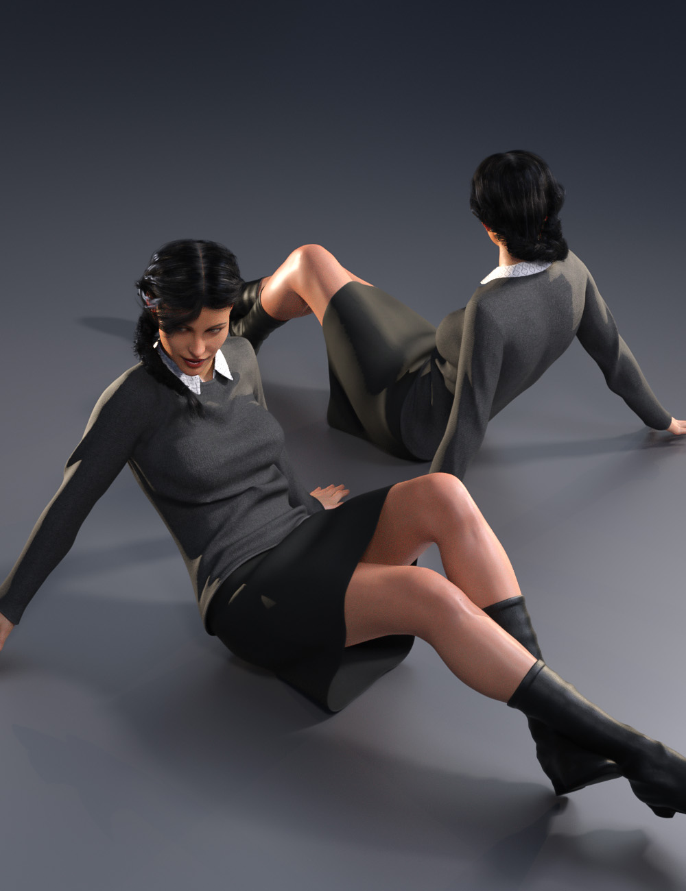 dForce Casual Sweater Outfit for Genesis 8 Female(s) by: tentman, 3D Models by Daz 3D