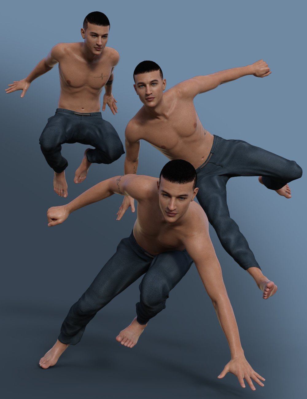 Parkour Poses for Genesis 8 Male(s) by: Quixotry, 3D Models by Daz 3D