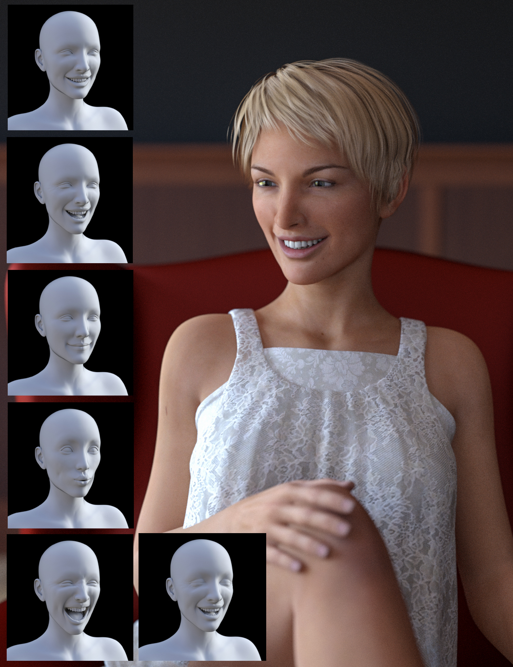 Biometric Expressions: Happiness and Joy! for Genesis 3 Female(s) by: Those Things, 3D Models by Daz 3D