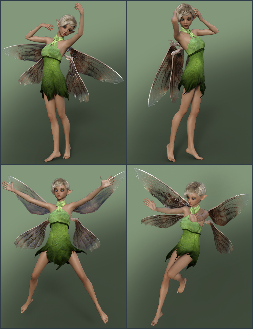 Classic Fairy Attitude Poses for Karyssa 8 by: Quixotry, 3D Models by Daz 3D