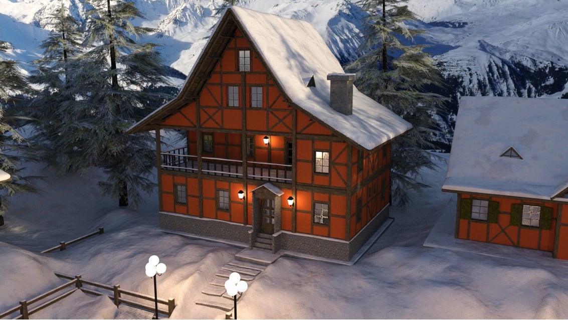 Northern Winter Village by: Mely3DVal3dart, 3D Models by Daz 3D