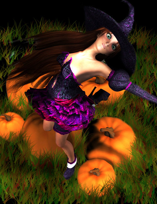 Pumpkin Witch by: Barbara Brundon, 3D Models by Daz 3D