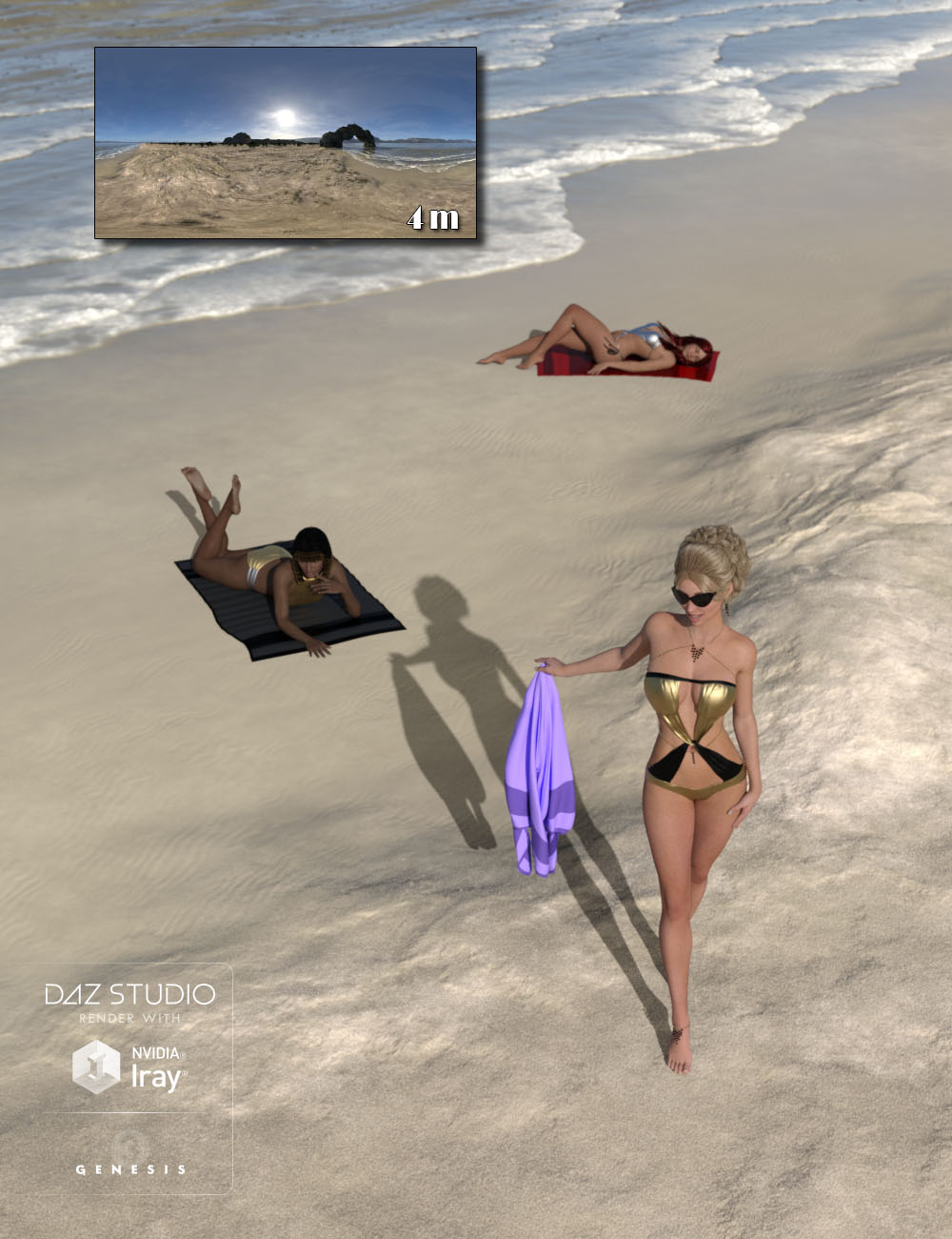 Fantasy IBL - Sandy Beach HDRI by: Denki Gaka, 3D Models by Daz 3D