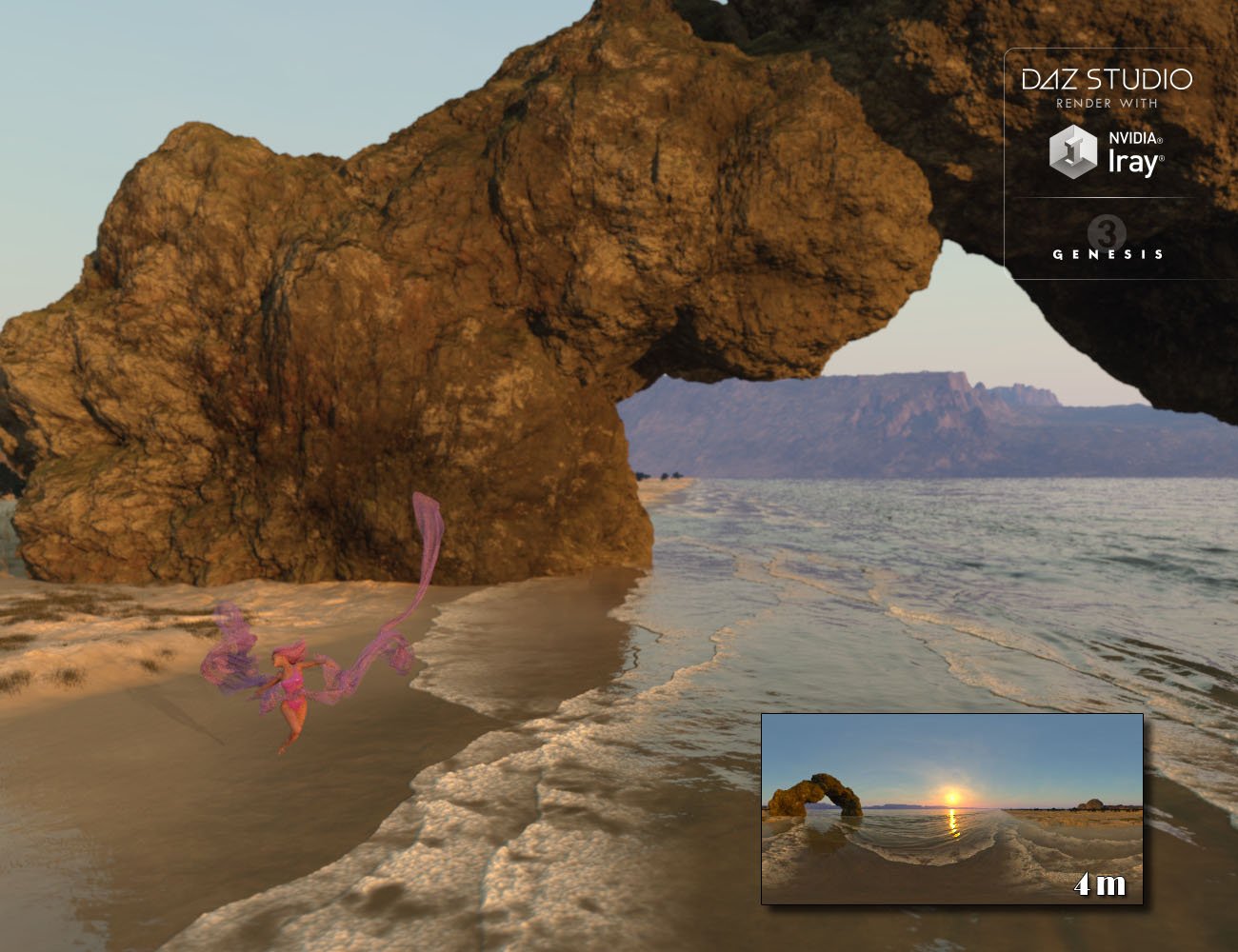 Fantasy IBL - Rock Arch Beach HDRI Fantasy IBL - Rock Arch Beach HDRI by: Denki Gaka, 3D Models by Daz 3D