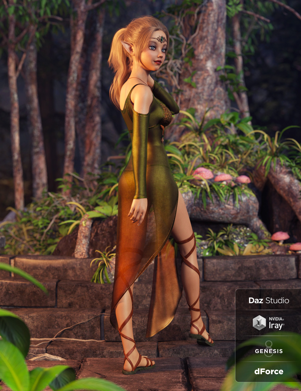 dForce Wild Nettle Outfit Textures by: Anna Benjamin, 3D Models by Daz 3D