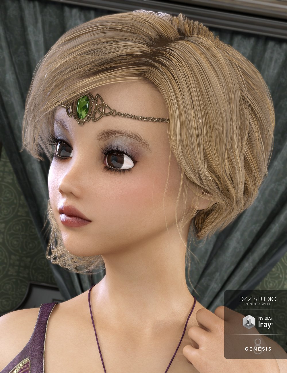 Messy Bun Hair for Genesis 3 and 8 Female(s)