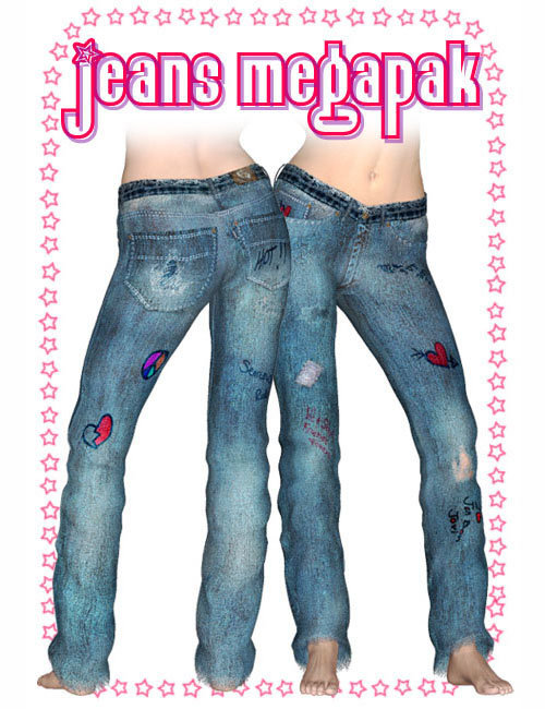 Real Jeans Megapak by: PoisenedLily, 3D Models by Daz 3D