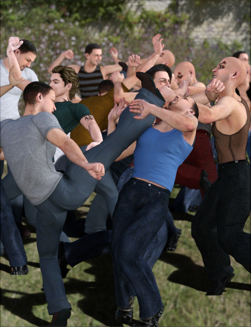 Crowd Scene - Fighting by: vyktohria, 3D Models by Daz 3D