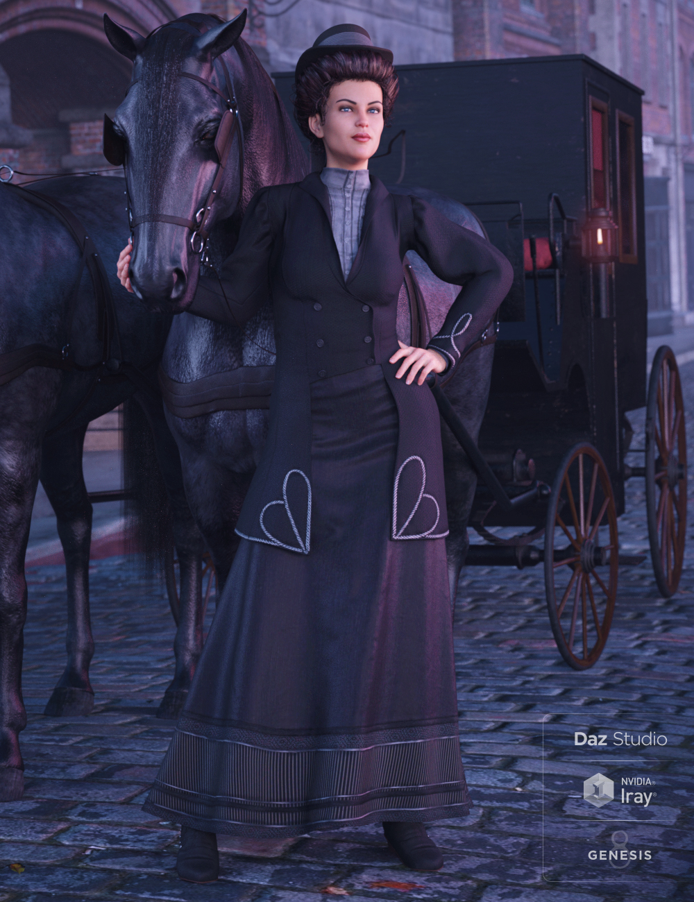 Mid Victorian Outfit for Genesis 8 Female(s) by: Lyrra Madril, 3D Models by Daz 3D