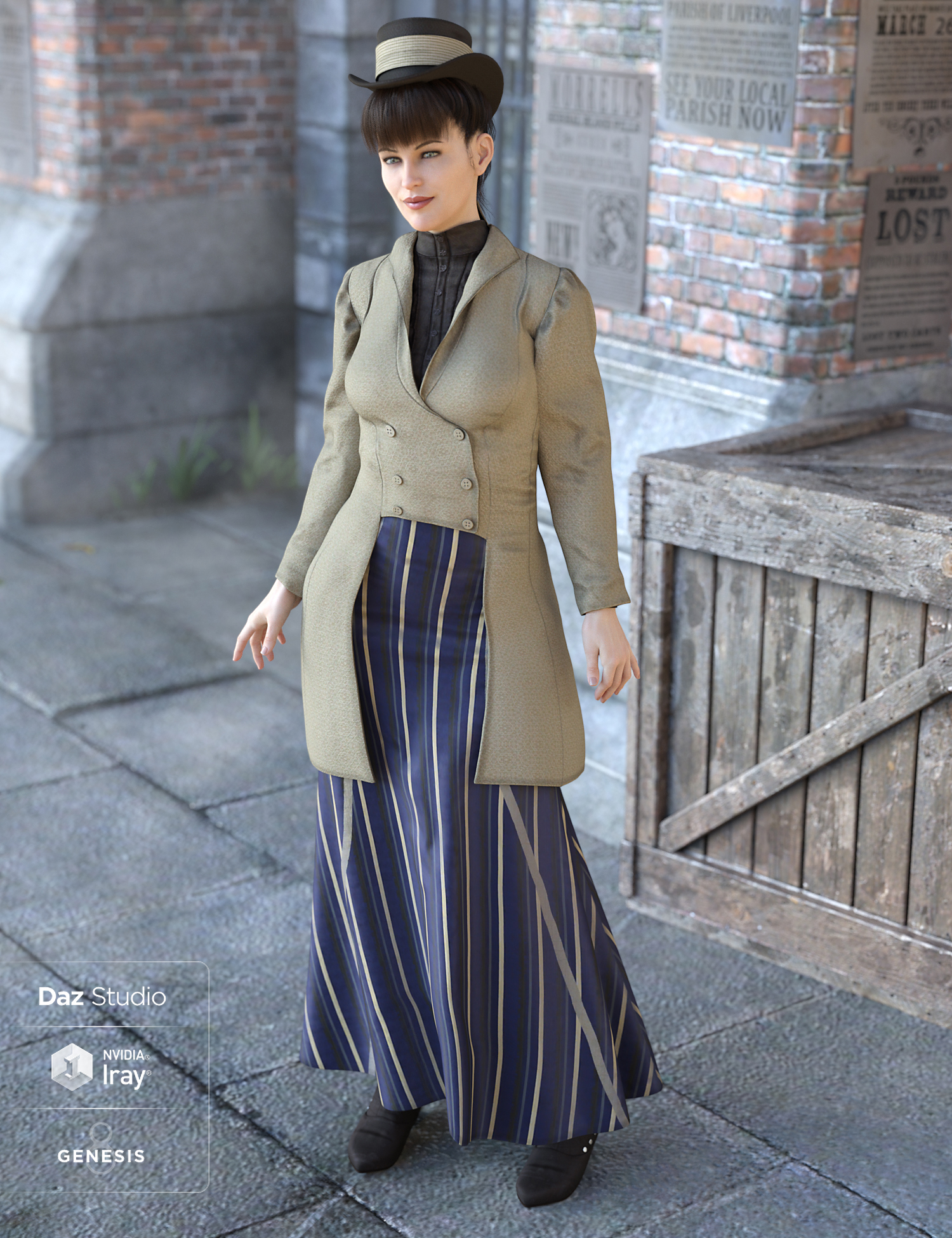 Mid Victorian Outfit Textures for Genesis 8 Female(s) by: , 3D Models by Daz 3D