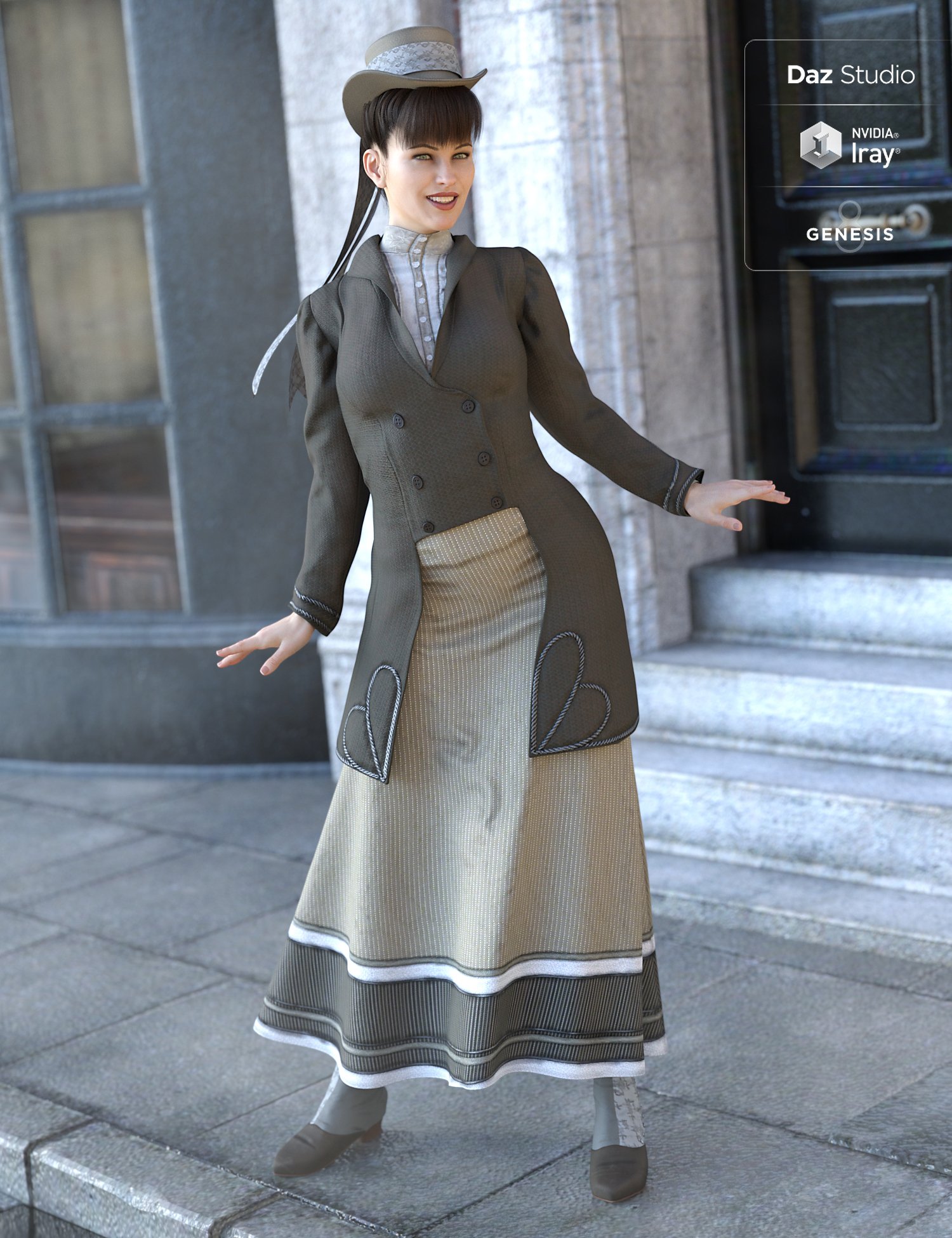 Mid Victorian Outfit Textures for Genesis 8 Female(s) by: Luthbellina, 3D Models by Daz 3D
