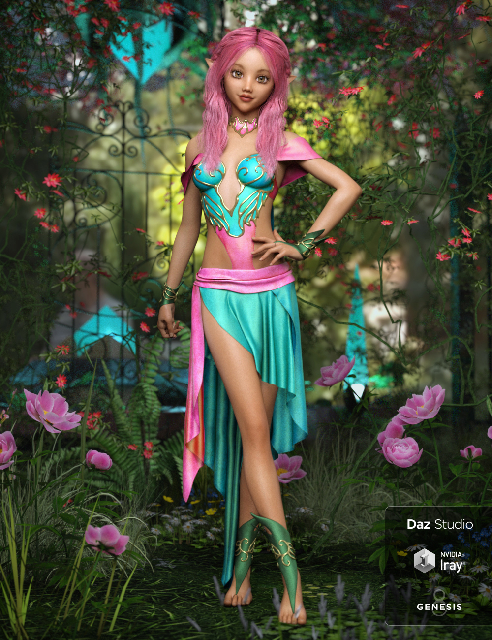 dForce Ethereal Fantasy Outfit Textures dForce Ethereal Fantasy Outfit Textures by: DirtyFairy, 3D Models by Daz 3D