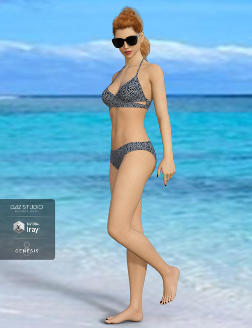 H&C Bikini Swimsuit Outfit for Genesis 8 Female(s) by: IH Kang, 3D Models by Daz 3D