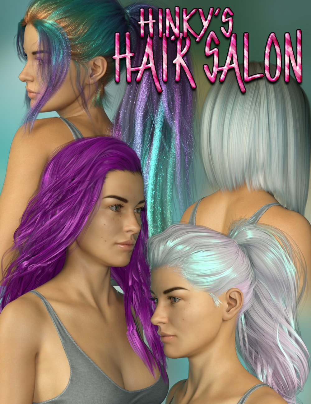 Hinky's Hair Salon Shaders by: SR3, 3D Models by Daz 3D