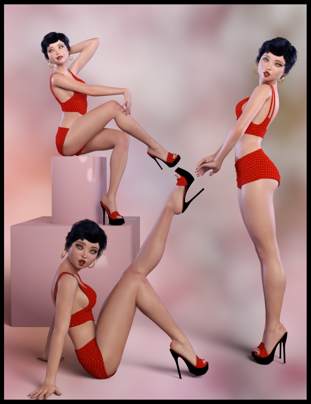 Bella Bleu Pin Up Poses for Bella Bleu and Genesis 8 Female by: lunchlady, 3D Models by Daz 3D