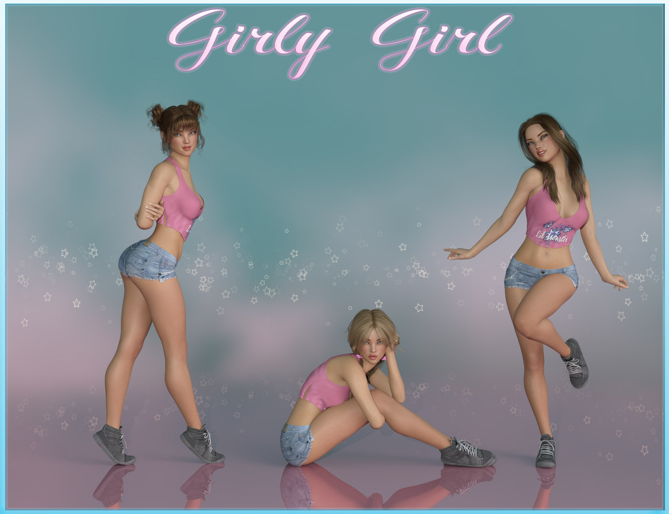 Girly Girl Poses for Genesis 3 and 8 Female(s) by: ilona, 3D Models by Daz 3D