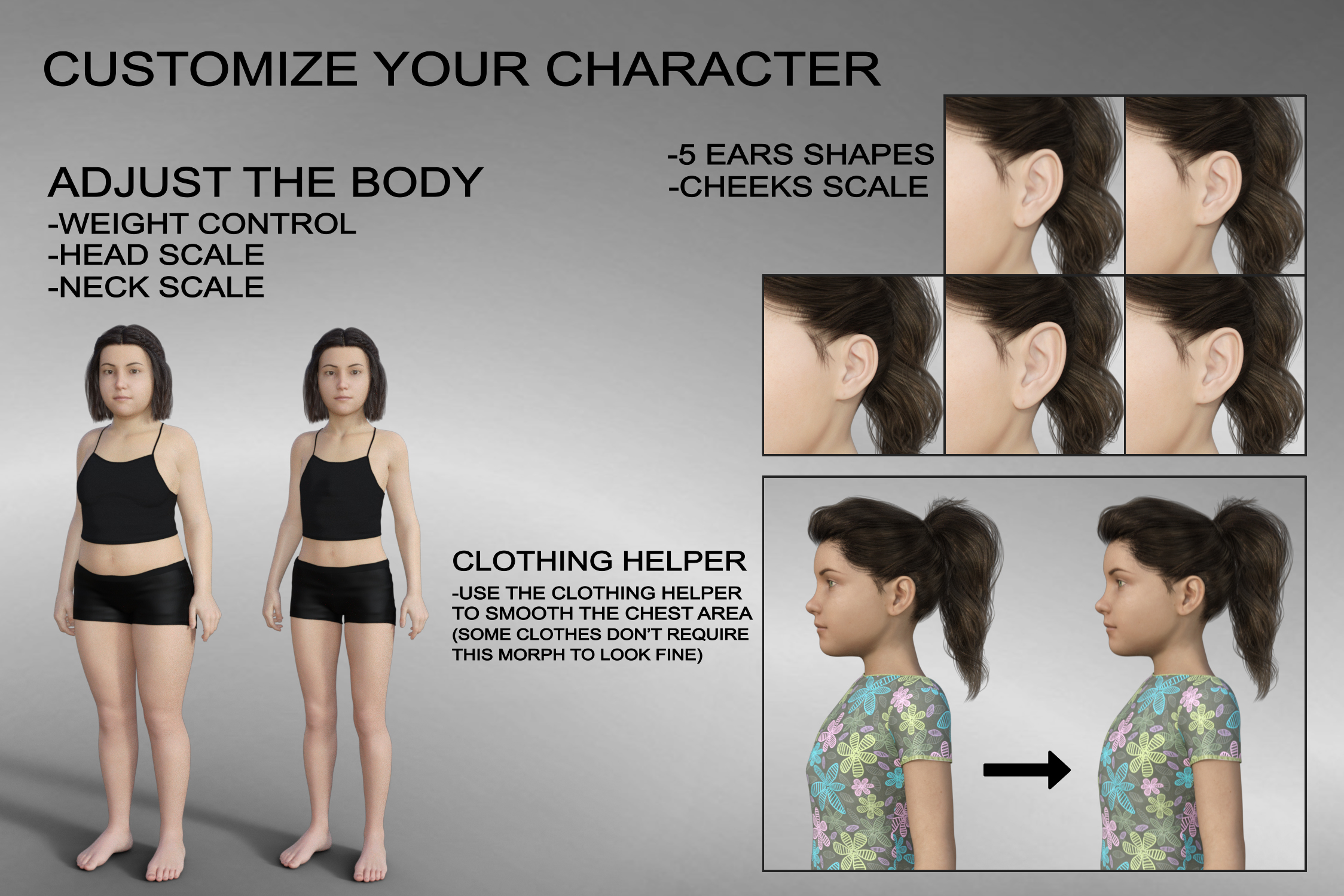 Body Shapes: Children for Genesis 8 Female Body Shapes: Children for Genesis 8 Female by: JWolf, 3D Models by Daz 3D