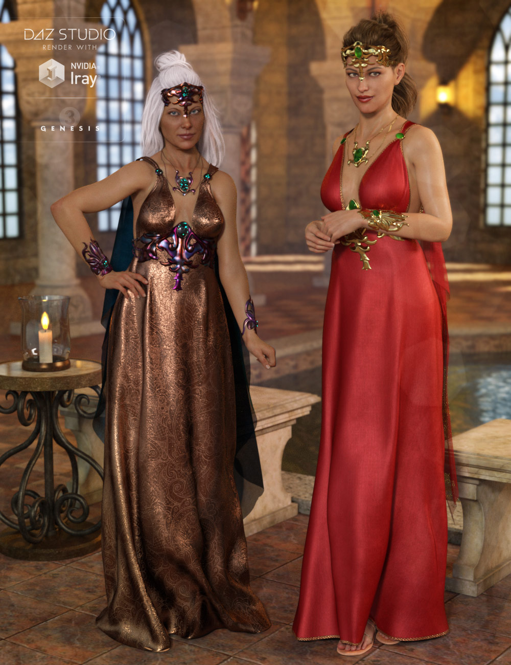 dForce Olympus Goddess Outfit Textures by: Moonscape GraphicsSade, 3D Models by Daz 3D