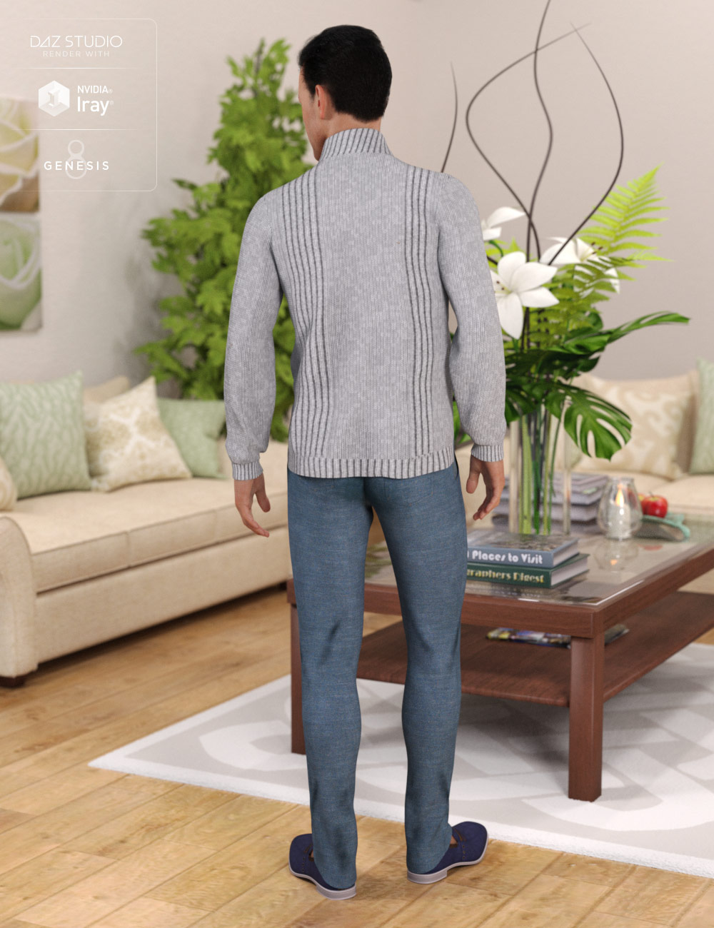 dForce Sweater Outfit for Genesis 8 Male(s) by: NikisatezMoonscape GraphicsSade, 3D Models by Daz 3D