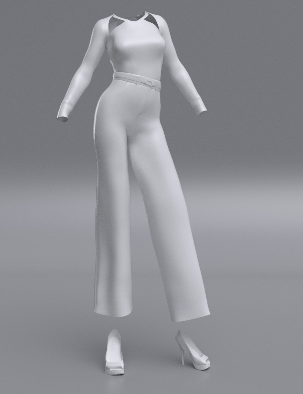dForce Wide Leg Pants Outfit for Genesis 8 Female(s) by: Anna BenjaminNikisatez, 3D Models by Daz 3D