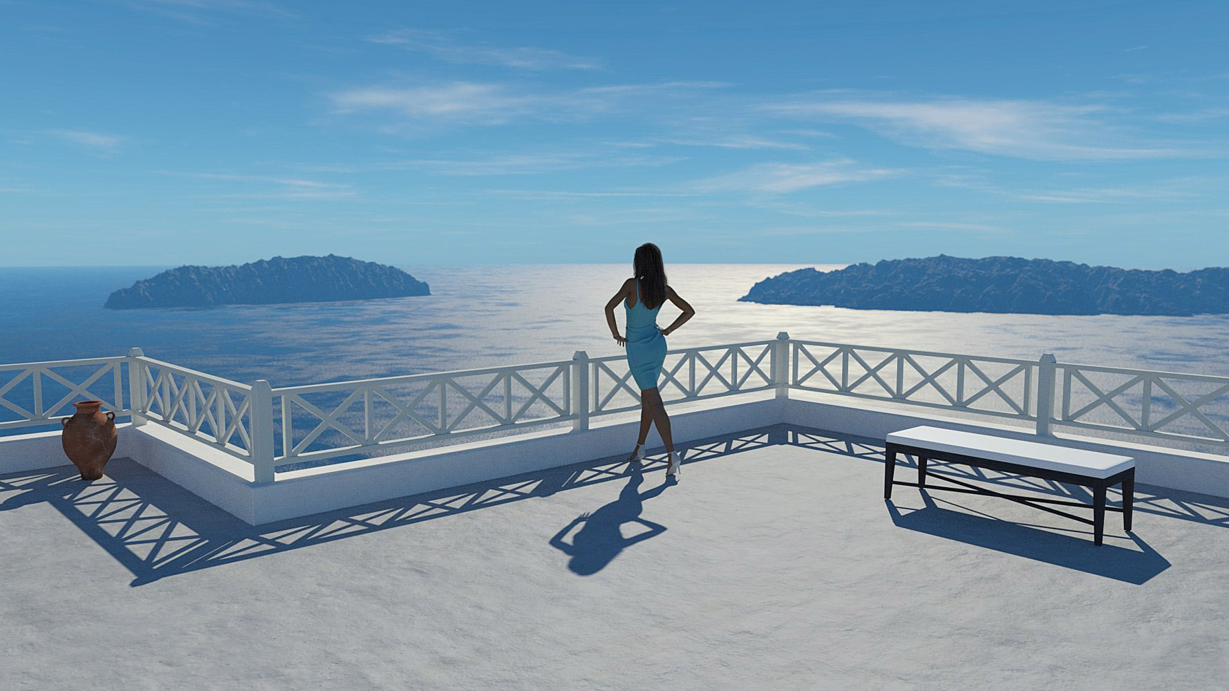 Greek Island Overlook by: bitwelder, 3D Models by Daz 3D