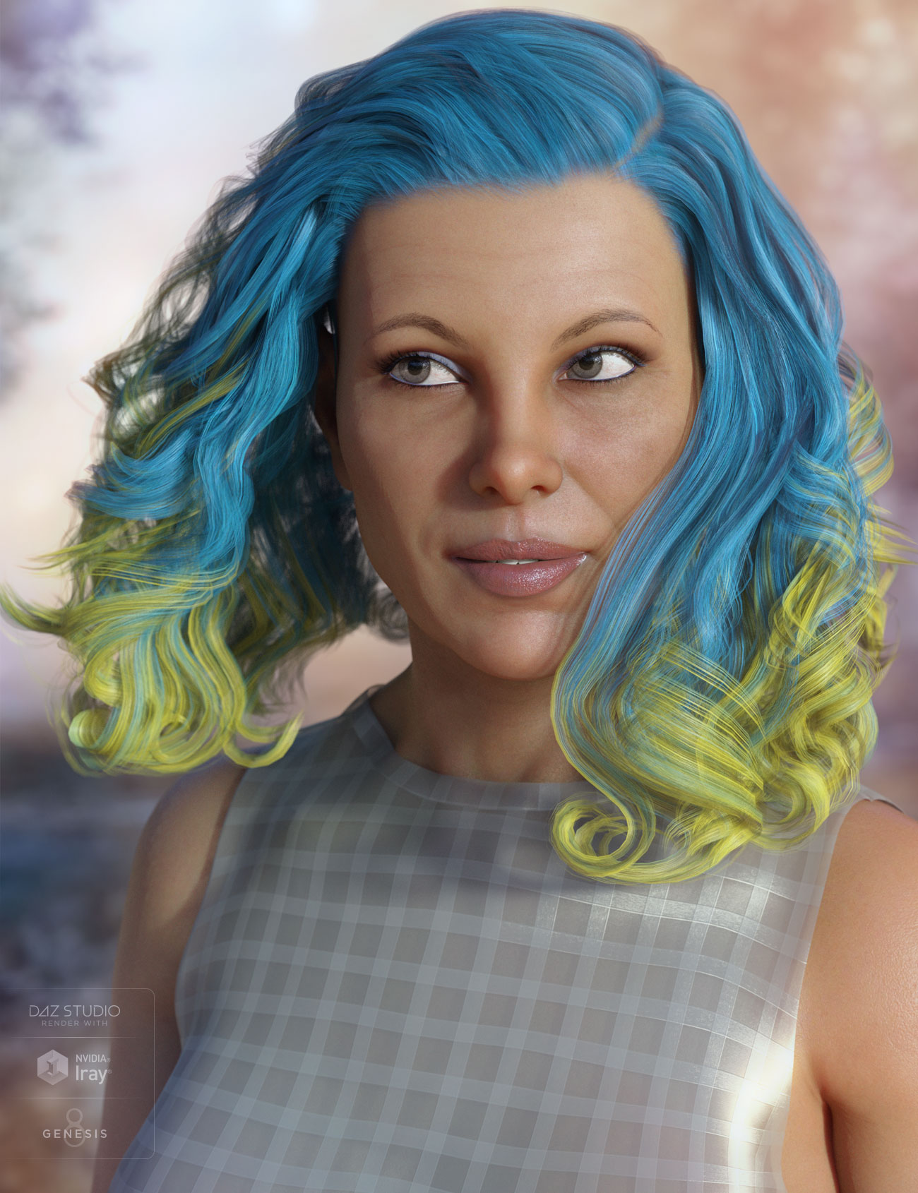 Louise Hair for Genesis 3 & 8 Female(s) by: AprilYSH, 3D Models by Daz 3D