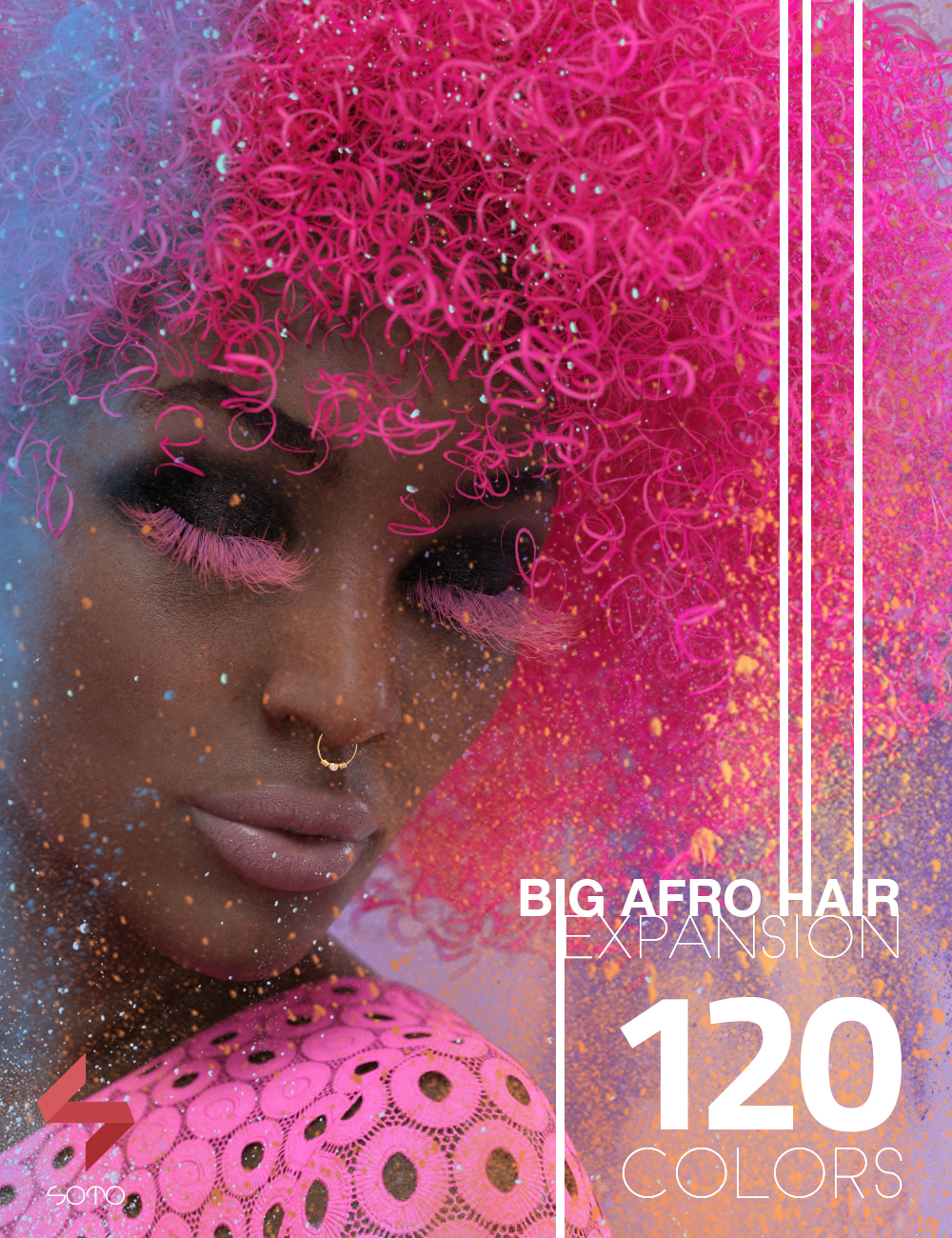 Big Afro Hair Expansion by: Soto, 3D Models by Daz 3D
