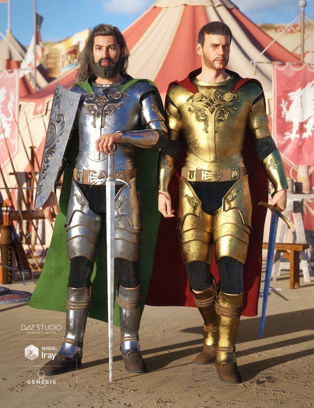 Knight Champion Outfit Textures by: -Yannek-, 3D Models by Daz 3D