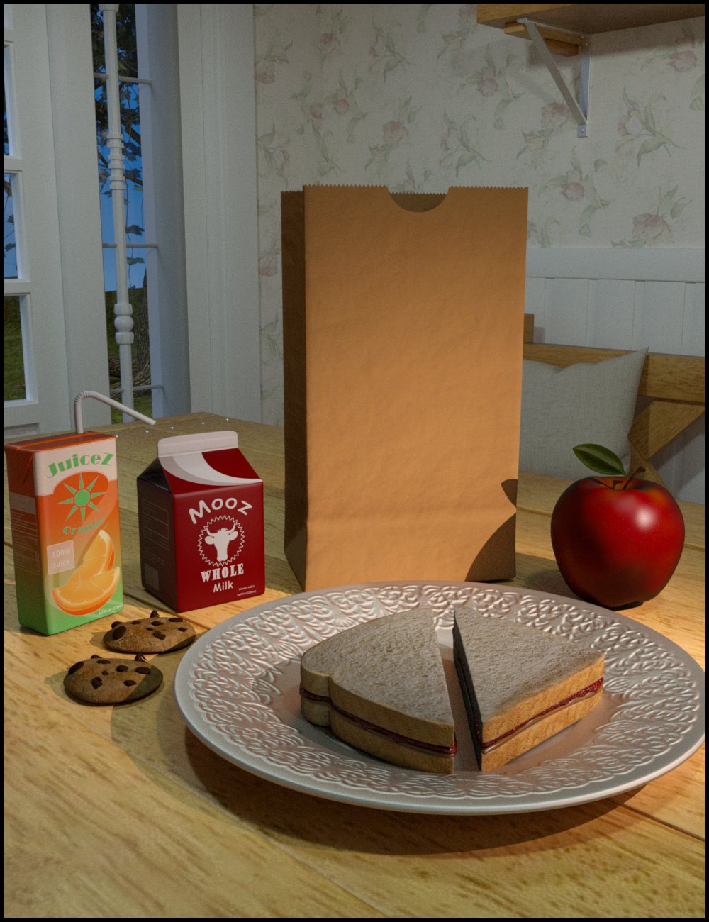 School Lunch Props by: ARTCollab, 3D Models by Daz 3D