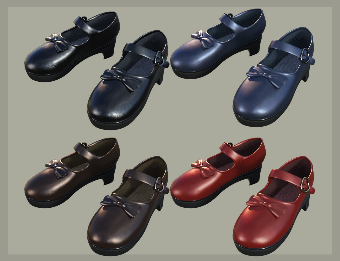 Mary Janes and Tassel Shoes for Genesis 8 Female(s) by: tentman, 3D Models by Daz 3D